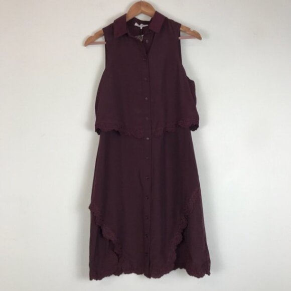 NWT Parker Vine Cordovan Embroidered Dress Size Medium - Picture 4 of 9